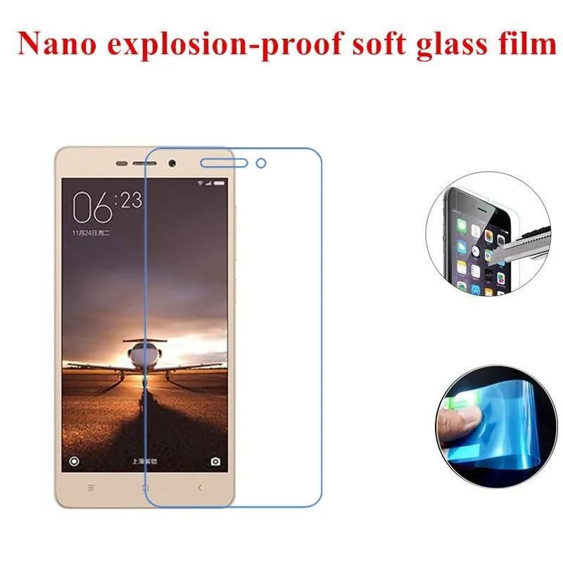 Nano Explosion-proof Soft Glass Clear Screen Protector Protective Film for Xiaomi Redmi 3 Hongmi Red Rice | Мобильные телефоны и