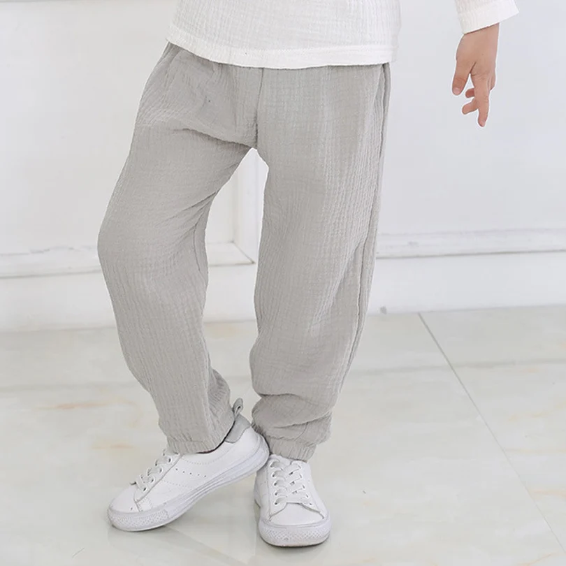 

Autumn Spring Baby Boys Girls Breathable Cotton Linen Harem Long Pants Kids Clothes Children Sweatpants Trousers