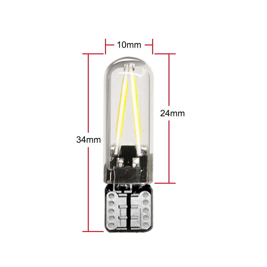 YCCPAUTO 4 шт. T10 светодиодный 194 168 W5W COB лампы накаливания Стекло 12v автомобильный Боковой габаритный фонарь светильник внутренний купол лампа для чтения белый 6000k 12v