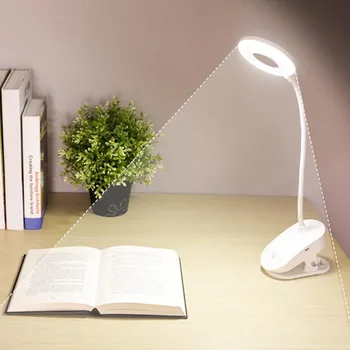 

New Style 1 Pcs LED Light 3 Modes Clip Desk Lamp USB Charging Rechargeable Eye Protection Reading LC