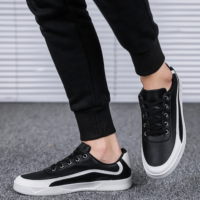Spring Autumn Mens Shoes Black White Man Casual Shoes Comfortable