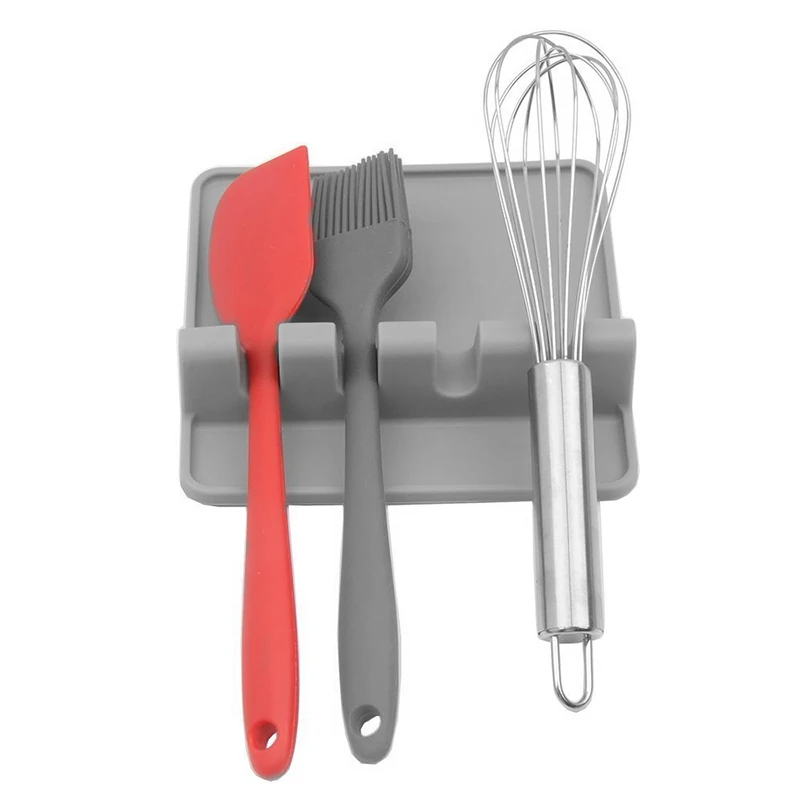TUUTH Kitchen Cooking Tools Kitchen Silicone Spoon Rest Utensil Spatula Holder Heat ResistantB8