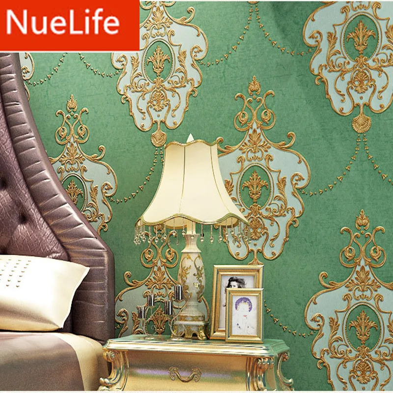 

0.53x10m Light Green Retro Pattern Non-woven Wallpaper Wedding Room Kids Room Living Room Bedroom Sofa TV Wallpaper