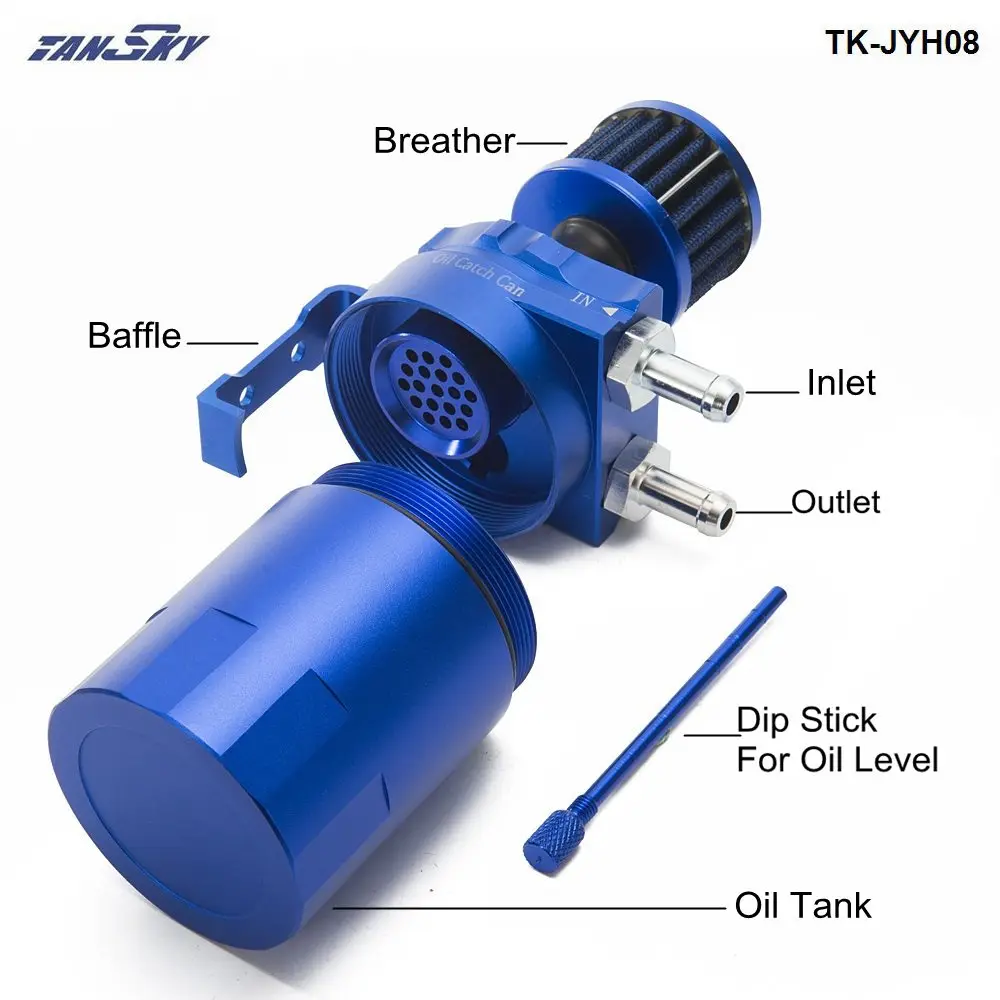 Масляный бак, гоночный масляный бак/маслоуловитель, полированный масляный резервуар, бак с фильтром TK-JYH08-AF