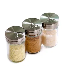 Горячая 4 шт/партия стеклянная банка для перца многофункциональная Вращающаяся крышка дизайн баночка соли хранилище специй
