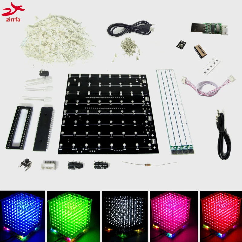 

New led electronic diy kit 3D 8S 8x8x8 mini light cubeeds kit for TF card
