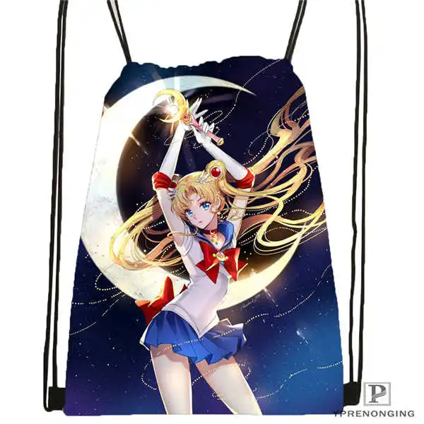 На заказ Bishoujo Senshi Sailor Moon походная сумка на шнурке милый рюкзак для детей(черная спинка) 31x40 см#180531-03-11 - Цвет: Drawstring Backpack