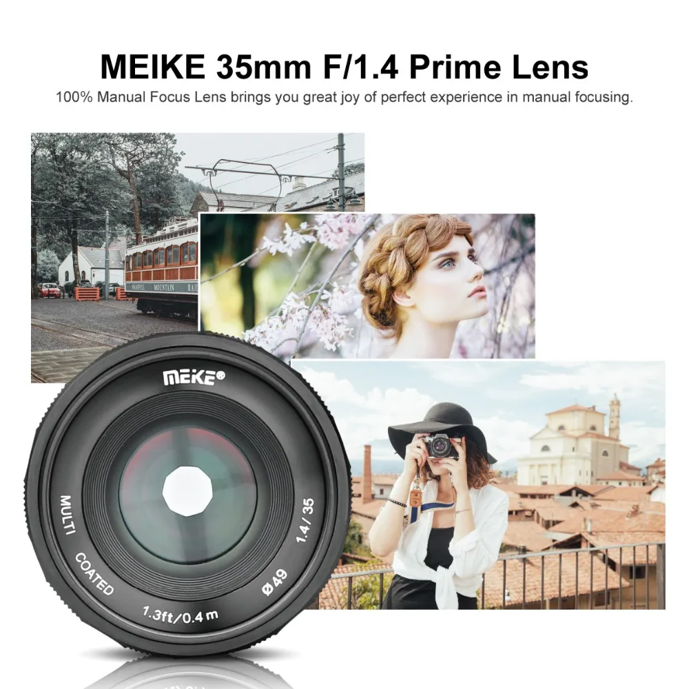 Meike 35 мм f1.4 Большая диафрагма ручная фокусировка фотообъектив для Sony