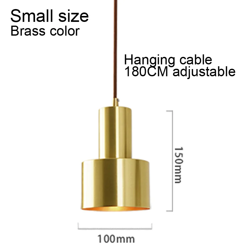 Европейский скандинавский небольшой медный латунный подвесной светильник, светодиодный современный подвесной светильник золотого цвета, светильник для спальни, столовой, светодиодный подвесной светильник - Цвет корпуса: Brass small size
