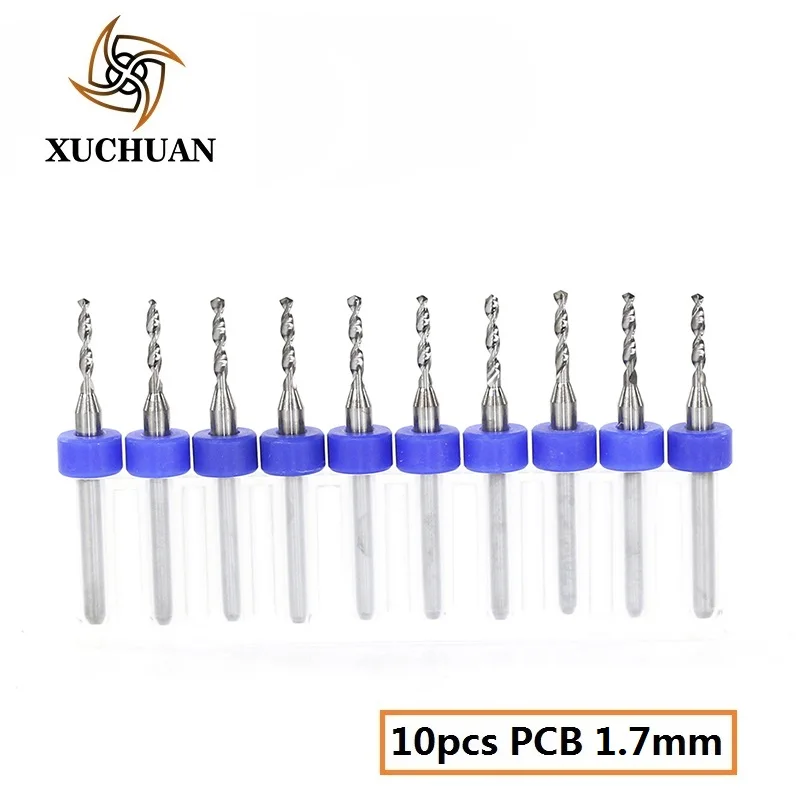 10 шт. 1,1-2,0 мм PCB сверло набор 3,175 мм хвостовик печатная плата гравировальное сверло твердосплавное микро сверло - Цвет: PCB1.7 10PCS
