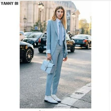 baby blue trouser suit