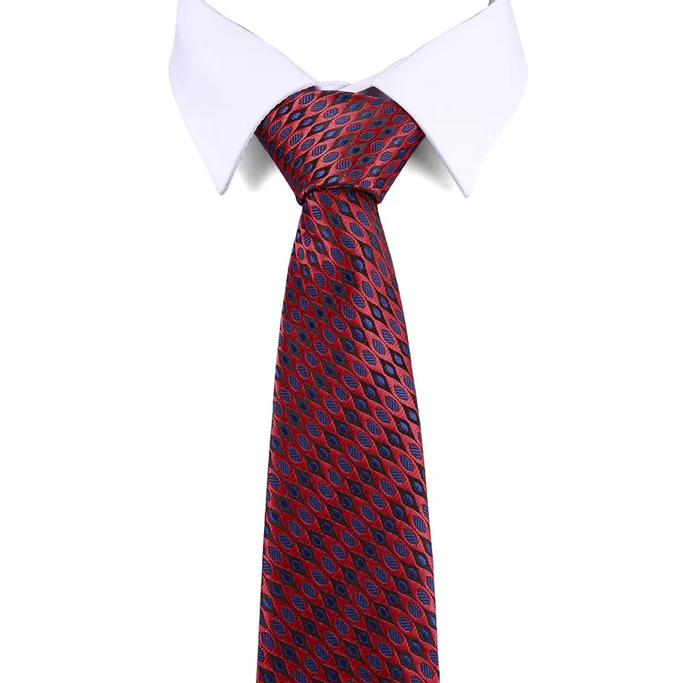 Шелк wovenJacquard галстуки для мужчин деловые свадебные костюмы 7,5 см Узкие галстуки с широкой шеей тонкие аксессуары Gravatas - Цвет: L126