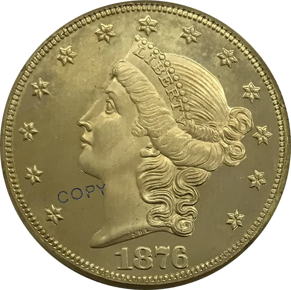 Коллекционные монеты 1876 года в США 20 дюймов долларов голова свободы двойной