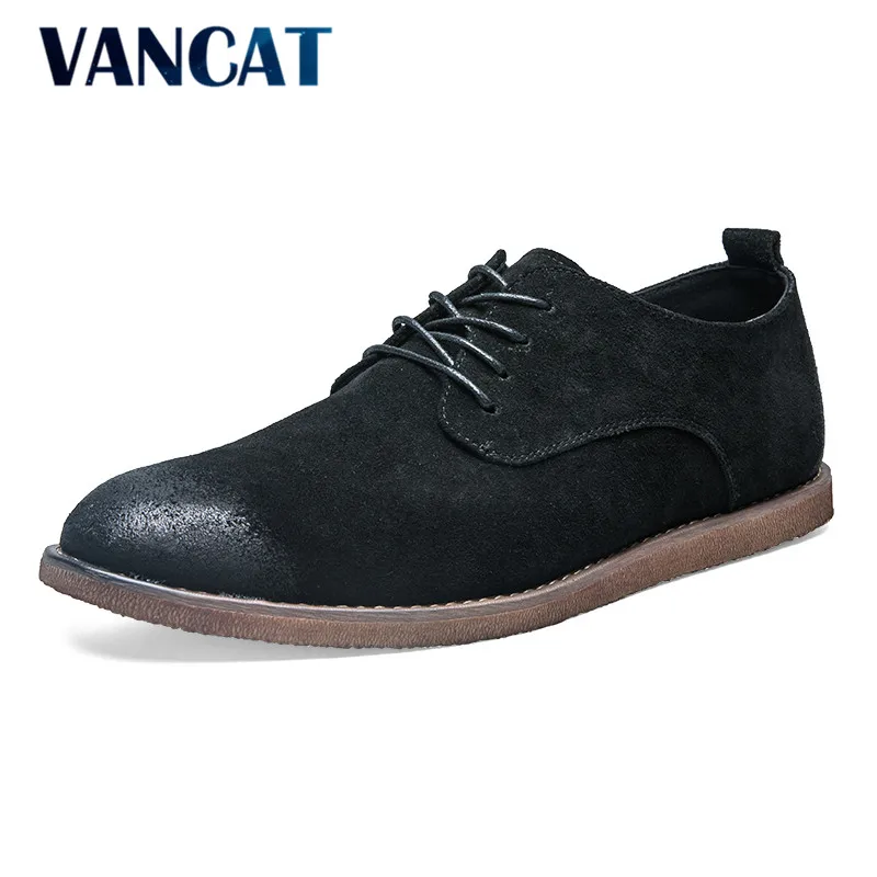 

VANCAT Brand New Cow Suede Men Casual Shoes High Quality Retro Winter Men Shoes Fashion Simple Casual Shoes Men