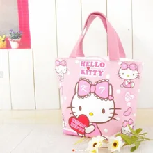 Kawaii розовый hello kitty Холст Ланч мешок основной 22*25*9 см mochila для девочек Подарки