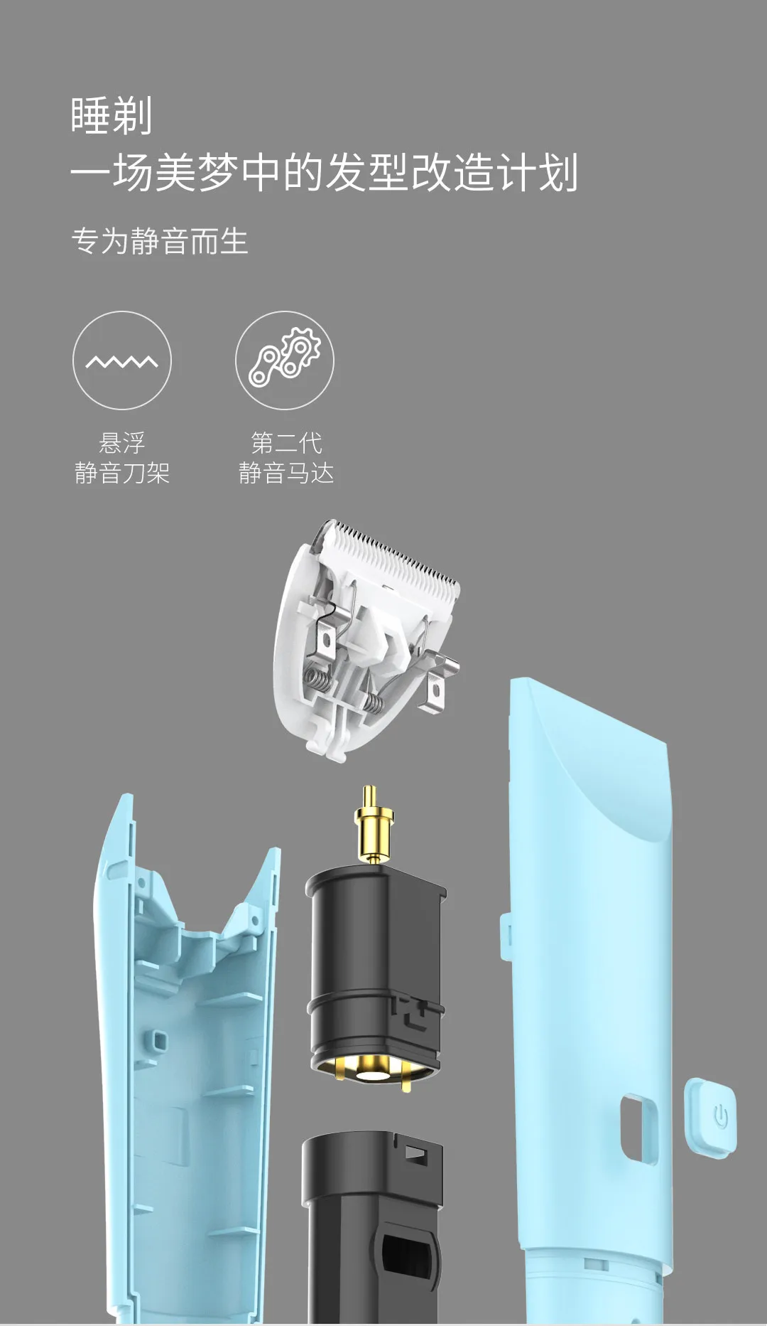 2 цвета Xiaomi Mijia Youpin Rushan детская Бесшумная машинка для стрижки волос Бесшумный Мотор R угол режущая головка IPX 7 водонепроницаемый