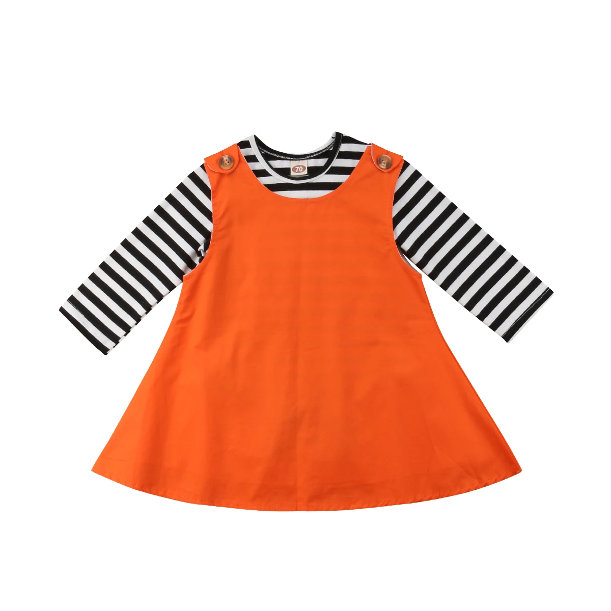 orange color dress for baby girl