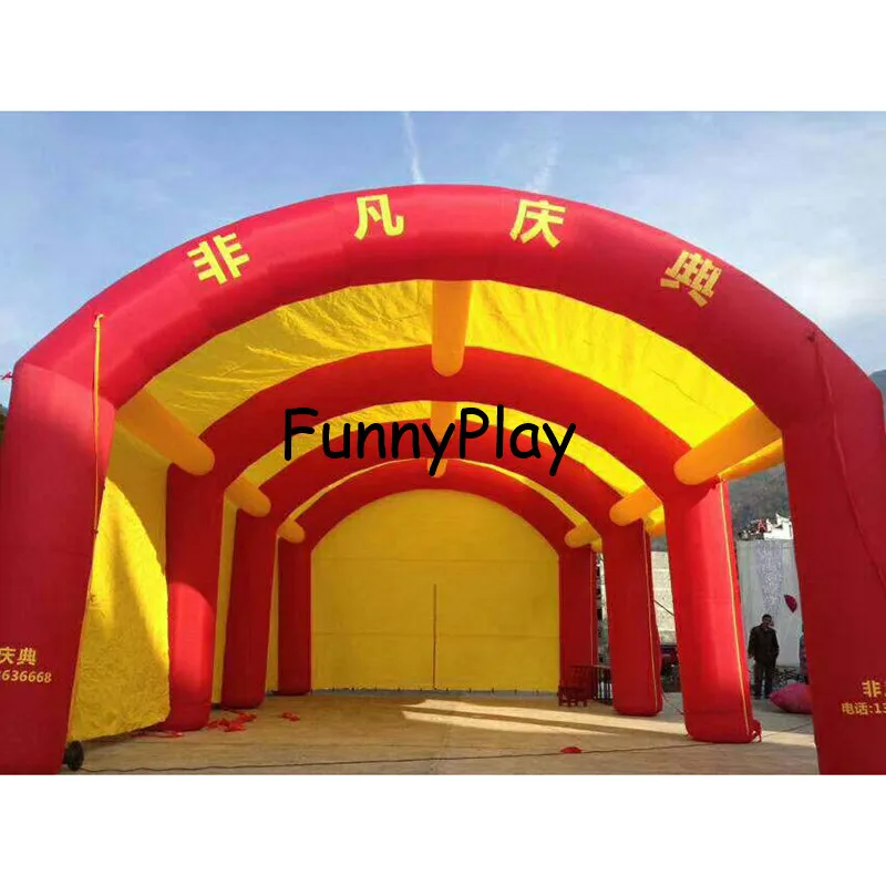 inflatable tunnel tent for event blue and white blow up arch shape with blower toy tents sport entrance balloon | Спорт и
