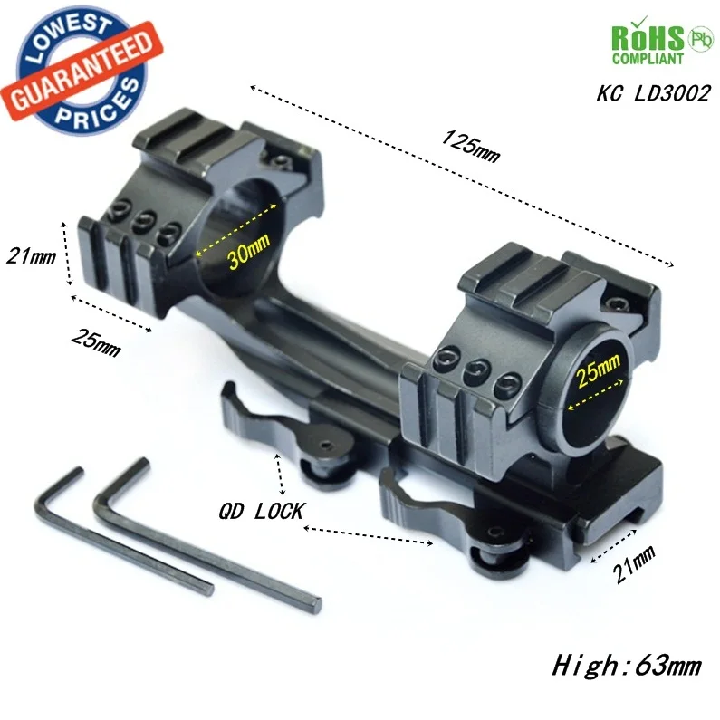 1PC KC LD3002 Quick detachable 25/30mm Scope Ring Telescopic Sights Gun
