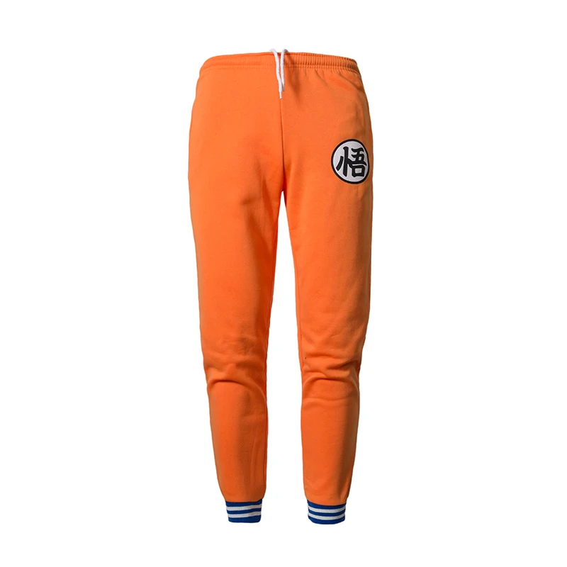 Мужские штаны с принтом Dragon Ball Goku, хлопковые бархатные осенние зимние серые мужские штаны для бега, спортивные штаны, Аниме черные брюки, Прямая поставка - Цвет: Оранжевый
