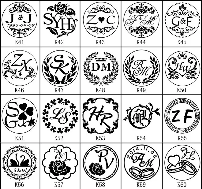 1 DIY customize double Name 2 initials personalized Letter stamp/Sealing Wax /wedding Wax Seal Stamp Custom invitations envelop