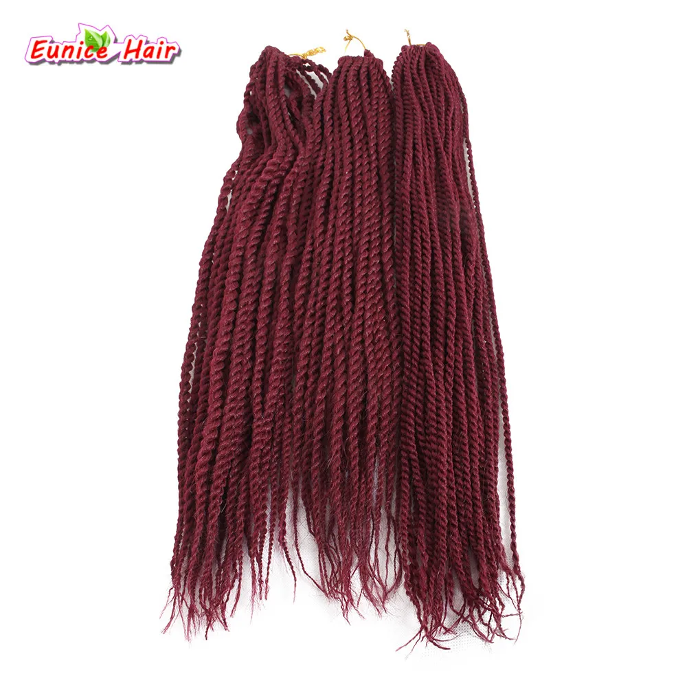 

Synthetic Crochet Twist Hair 18inch T27/30/613 Burgundy Black Blue Purple Ombre Crochet Braids Senegalese Twist Hair