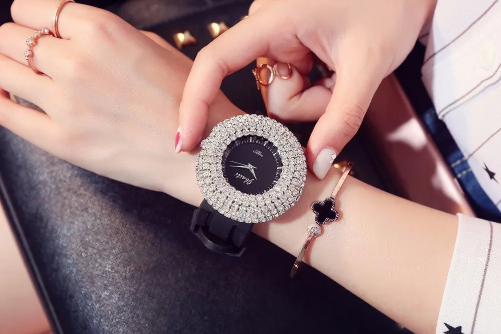 Женские часы-браслет, женские наручные часы, стразы, большой циферблат, Женские винтажные элегантные модные часы, часы для женщин