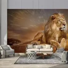 3d фото обои на заказ Золотой Лев 3d картина фото декор для гостиной картина 3d настенные фрески обои для стен 3d