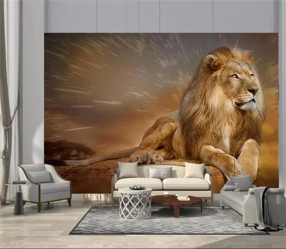 Nach wandbild 9d foto tapete golden lion 9d bild foto wohnzimmer Nach wandbild 9d foto tapete golden lion 9d bild foto wohnzimmer
