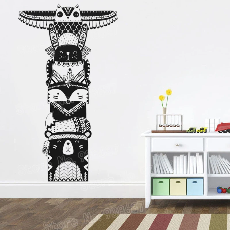 Tribal Animal Wall Stickers Removable Kids Decal Home Nursery Decor Art Mural