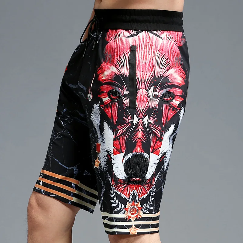 

High Street Hip Hop Funny Print Shorts Mens Justin Bieber Kanye West Beach Men's Shorts Skateboard Hzijue Pocket Shot Male