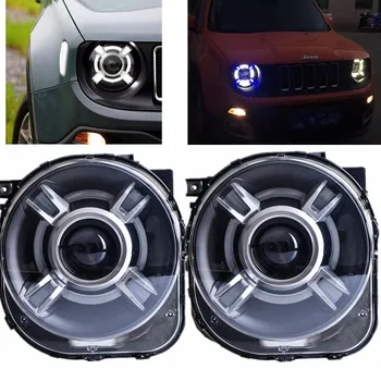 

LED HID Headlight Projector with DRL & Bi-Xenon Lens For JEEp Renegade xenon Led Light Headlight Headlamp 2015 2016 2017