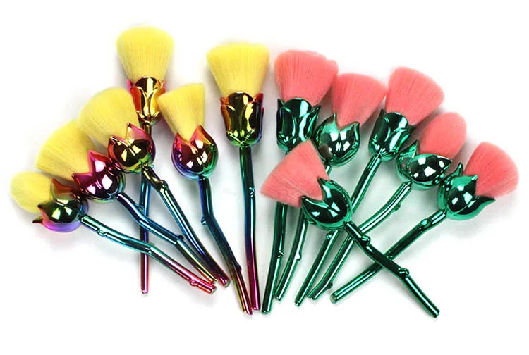 Conjunto de Pincel de Maquiagem Rosas Ferramentas Nova Maquiagem Criativa 6 Pçs - Set 1 Aplicador de sombra