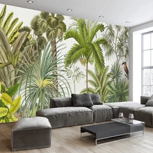 Пользовательские печать фото обои ручная роспись Юго-Восточной Азии тропических лесов Гостиная ТВ Задний план росписи де Parede 3D