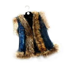 new winter autumn women real fox fur vest coat jacket Female demin Fur Coat Lady short Natural Real Fur Vest for Women