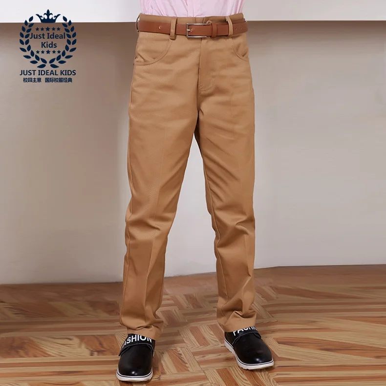 Boys Pants Casual Pants School Uniforms Straight Pants Spring Autumn Trousers for Kids Khaki and Navy Blue 2006 2007 - Цвет: 2006 Khaki