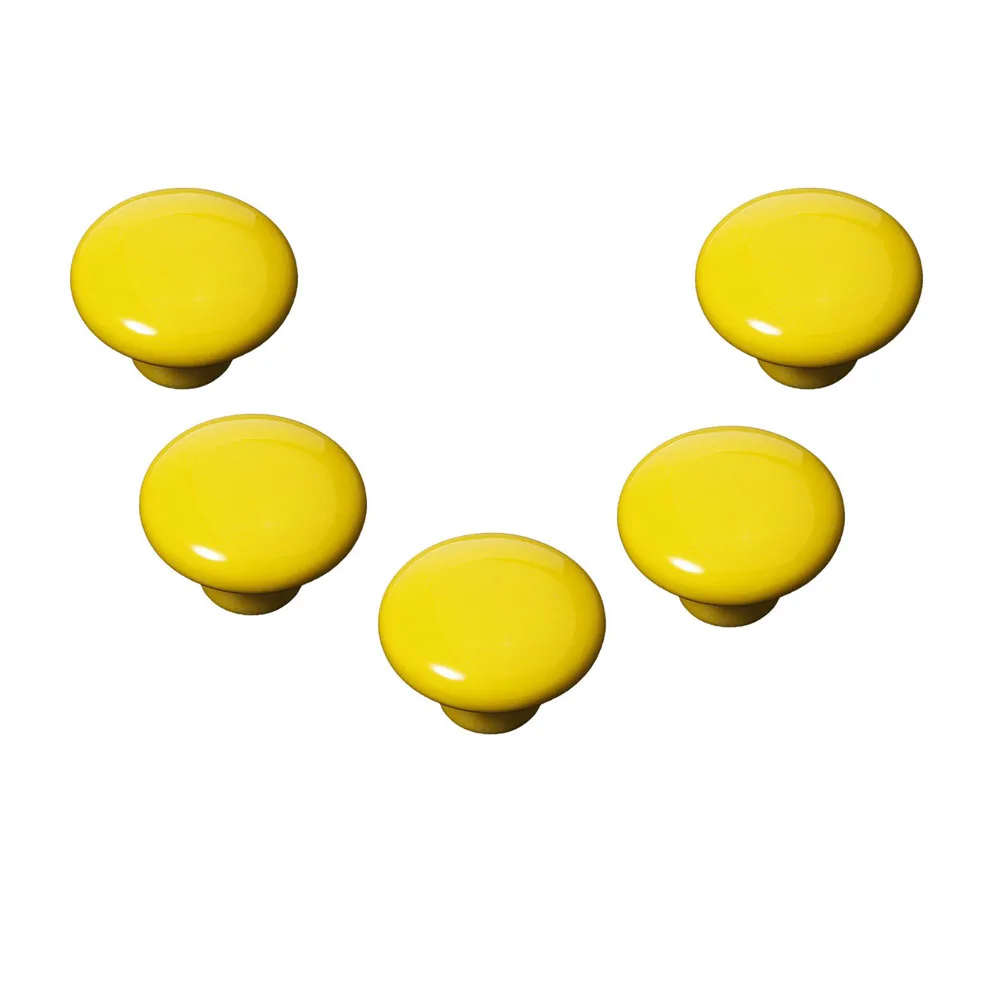 Yellow 5 шт. керамические ручки винтажные изделия ручной работы домашний декоративный шкаф, ящик, комод круглой формы тянет и ручки - Цвет: Yellow