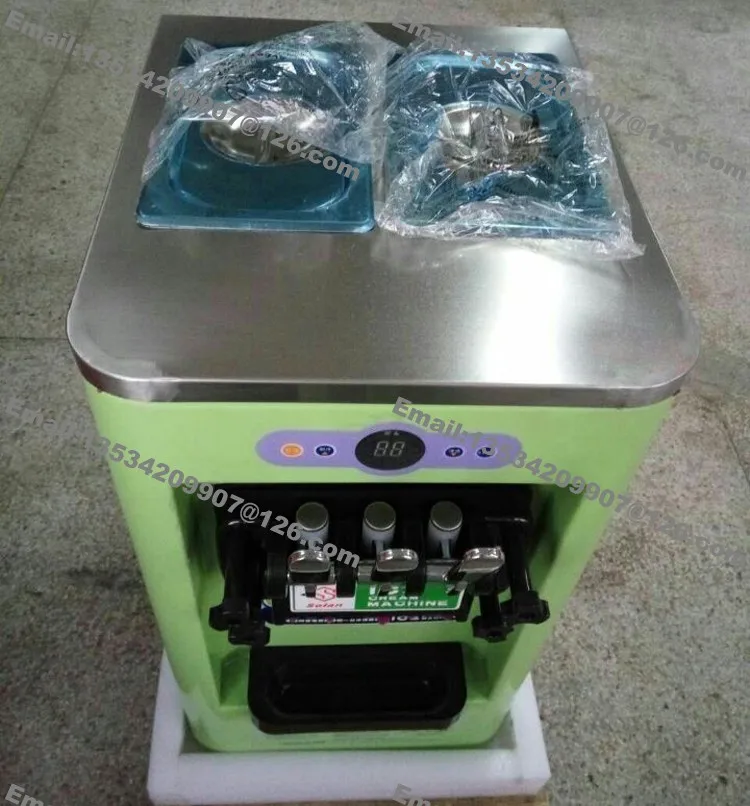 Низкая цена маленький Ёмкость мини настольный коммерческие дома 13-18L R22 220v 50Hz 3 вкусов агрегат для производства мягкого мороженого создатель машины