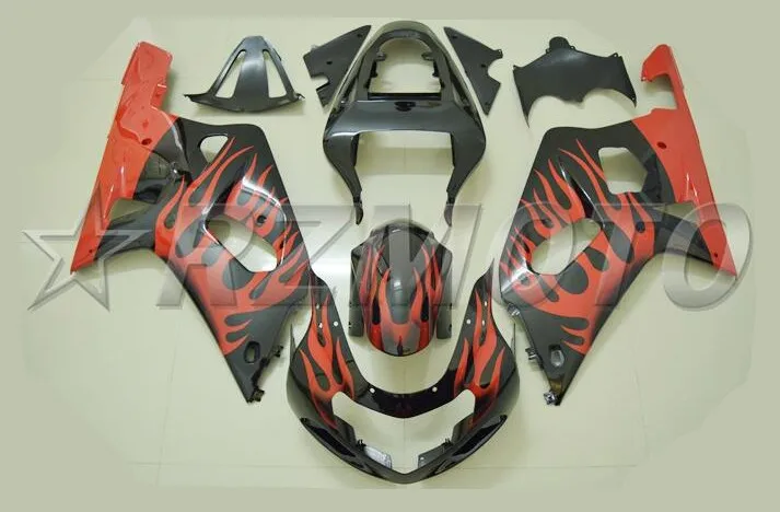 

New Motorcycles ABS Fairings Kit set Fit For Suzuki GSXR1000 K2 2000 2001 2002 GSX-R1000 1000cc 00 01 02 red flame custom