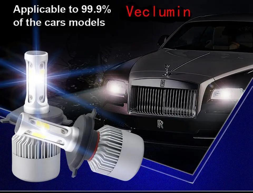 2 шт. Автомобильные светодиодные лампы H7 H4 H11/H8/H9 H1 H3 9005/HB3 9006/HB4 Hir2 H27 6500 лм K 12 в 24
