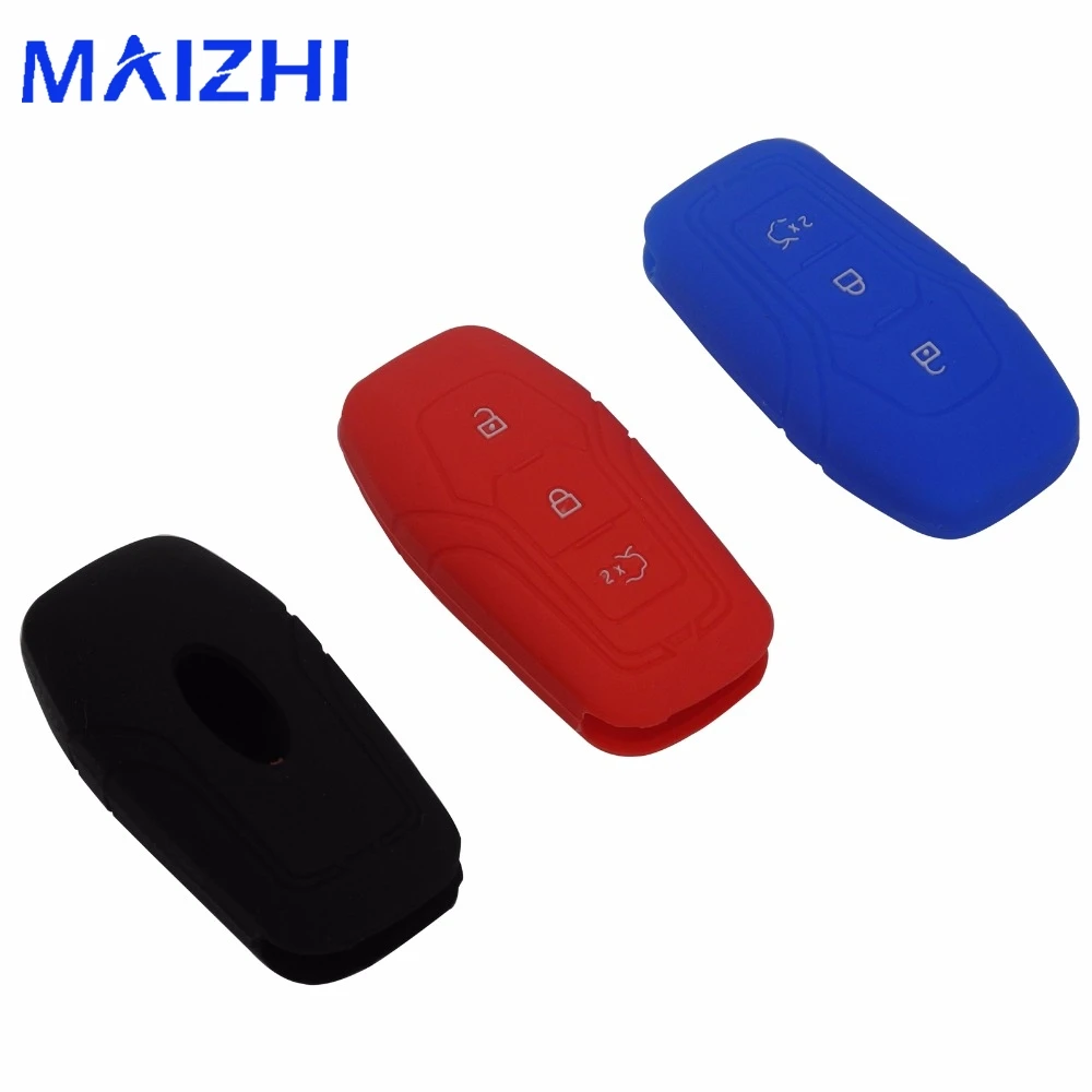 

Jingyuqin Silicone Key Cover Case For Ford Mondeo Escape Focus fusion EXPLORER Mustang EVEREST Taurus 3 Buttons Car Styling