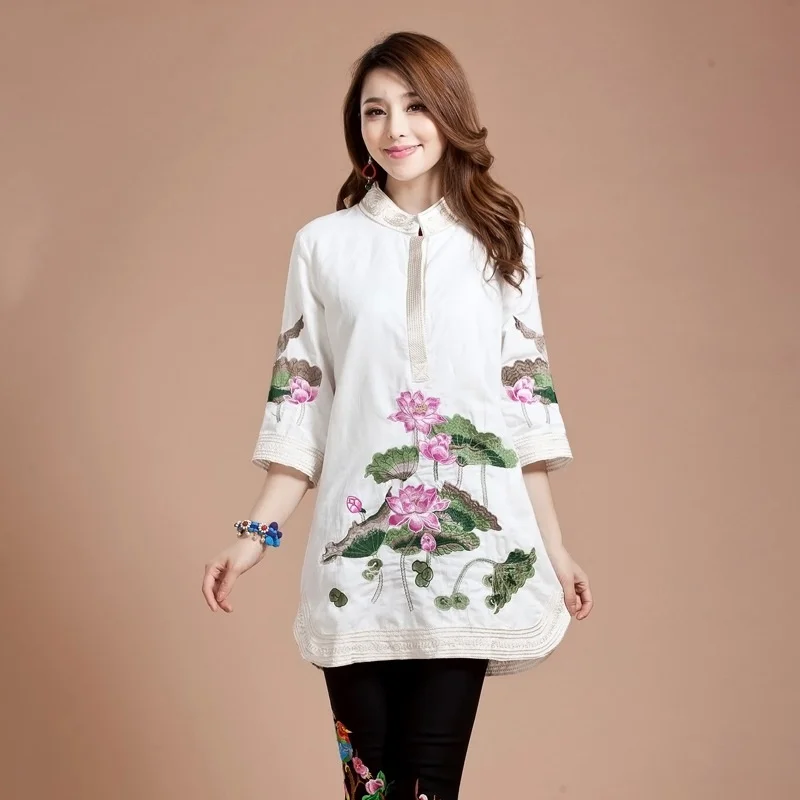 Woman Blouse 2019 Spring Summer Kaftan Blouses