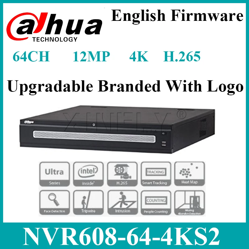 Dahua Original NVR608-64-4KS2 Network Video Recorder Up to 12MP with 8 SATA Interface 64CH Ultra 4K H265 Replace NVR608-32-4KS2 |