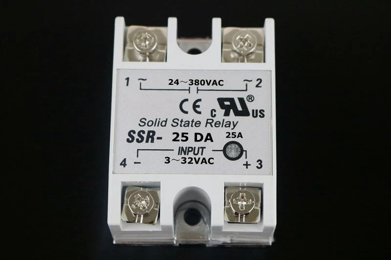

DC to AC Solid State Relay SSR-25DA 25A 3-32V 24-380V + Aluminum heat sink