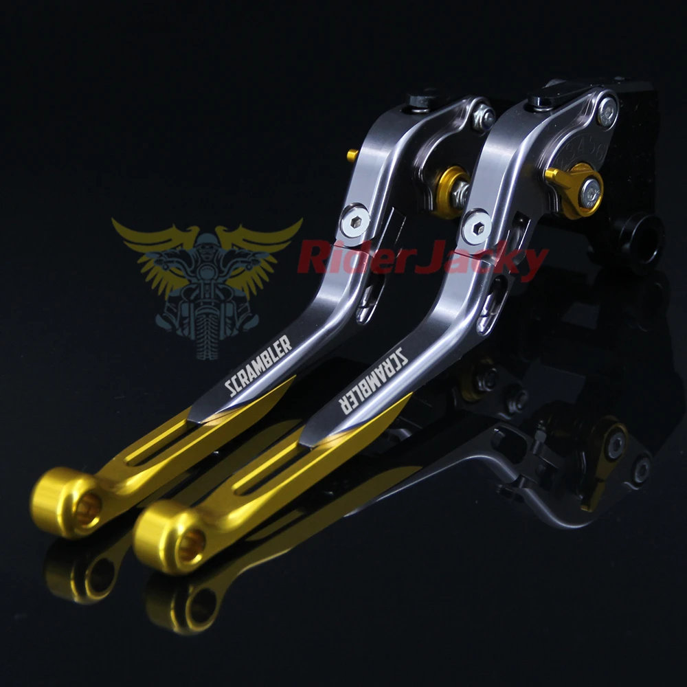 Логотип скремблер золото+ Титан для Ducati SCRAMBLER Steert классический- CNC складной выдвижной Мотоцикл тормозные рычаги сцепления
