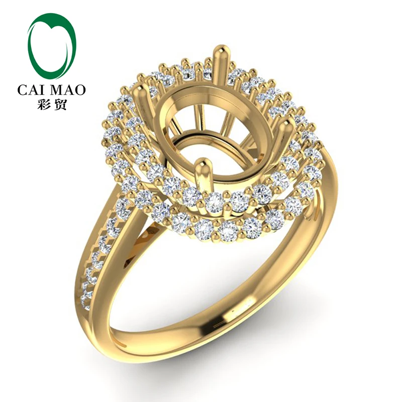 Buy Semi Mount Ring 14kt Yellow Gold 7x9mm Oval