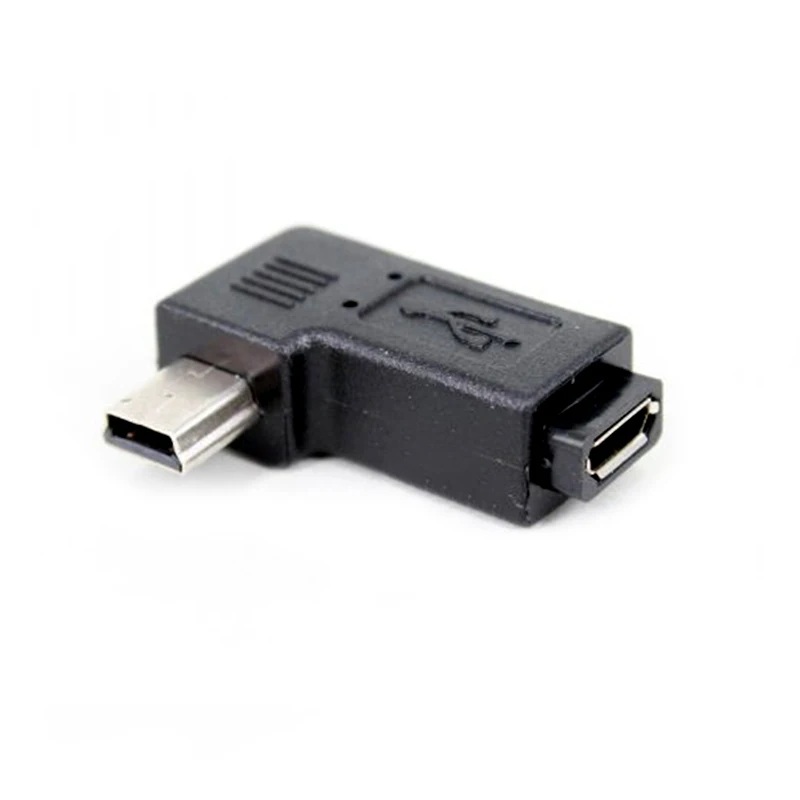 90 градусов правый левый угол мини USB тип A папа микро Женский адаптер|Соединители|