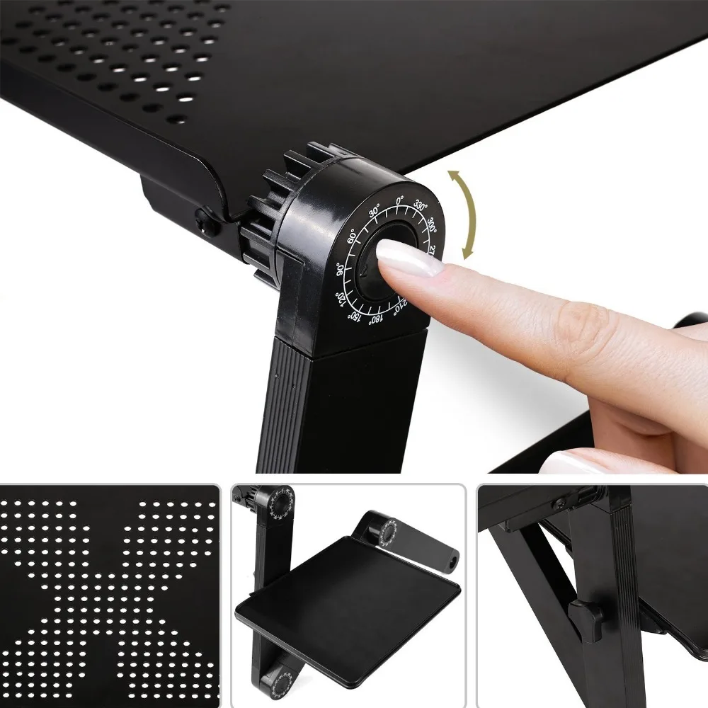 للطي لاب توب محمول مكتب مريح الألومنيوم السرير حامل كمبيوتر محمول PC الجدول دفتر الجدول حامل مكتبي مع ماوس الوسادة انخفاض الشحن