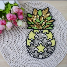 Пользовательские ананас вышитые блестками полотенце Нашивки для Костюмы логотип Байкер Мотоцикл Нашивки для Костюмы Джинсы для женщин Куртки жилет