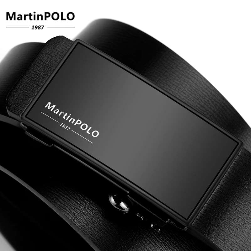 

MartinPOLO Men Automatic Toothless Alloy Buckle Belt Genuine Leather Cowhide Strap For Male Business Men's Belts MP01601P